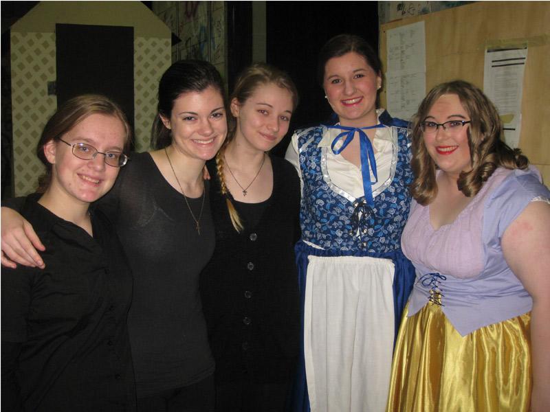Anna DeMeuse, second from right, will take the part of Belle in the school musical Beauty and the Beast