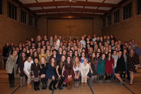 All of the National Honors Society students at Notre Dame.