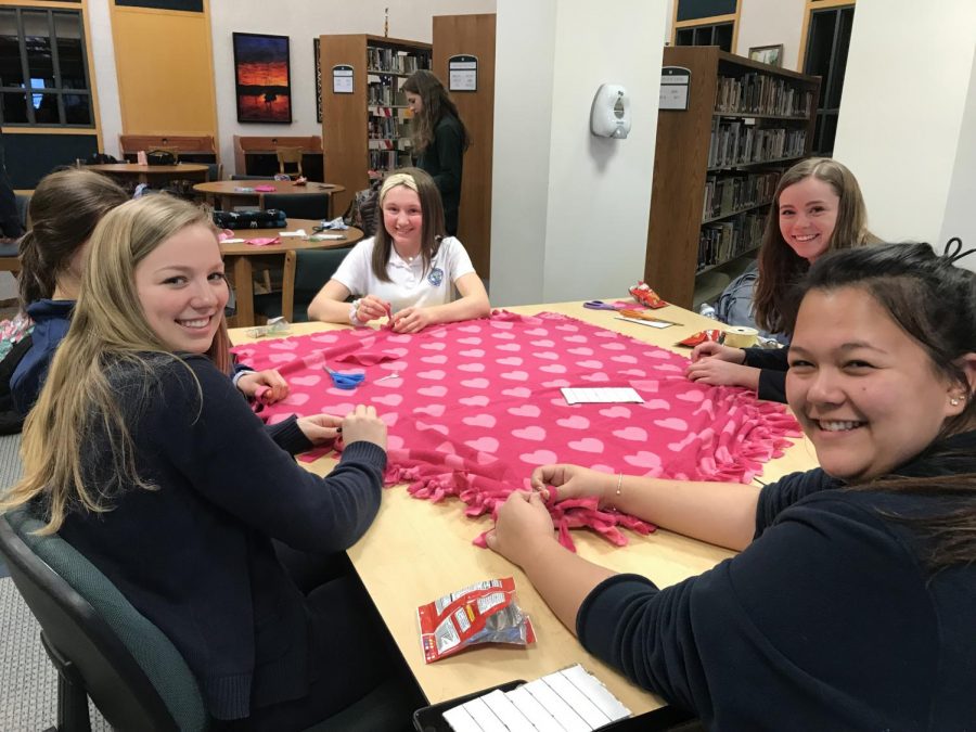 Students Pitch In to Tie Blankets for Childrens Hospital in Madison