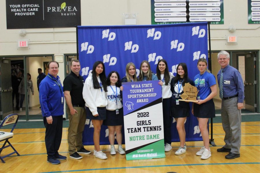 Girls Varsity Tennis Team Awarded State Tournament Sportsmanship Award